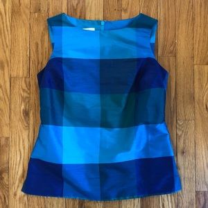 Gorgeous blue green silk fitted top from Talbots